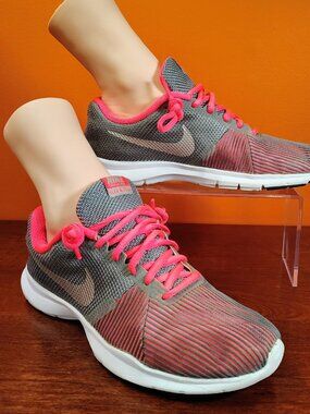 Nike Flex Bijoux Women’s Training Shoes – Grey/Racer Pink – Size 7